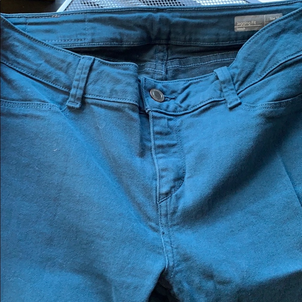Jegging fit teal jeans